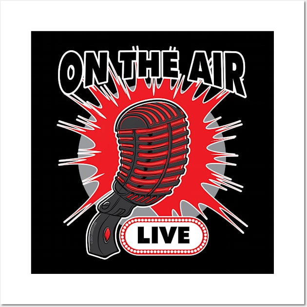 On The Air Live Vintage Microphone Wall Art by eShirtLabs